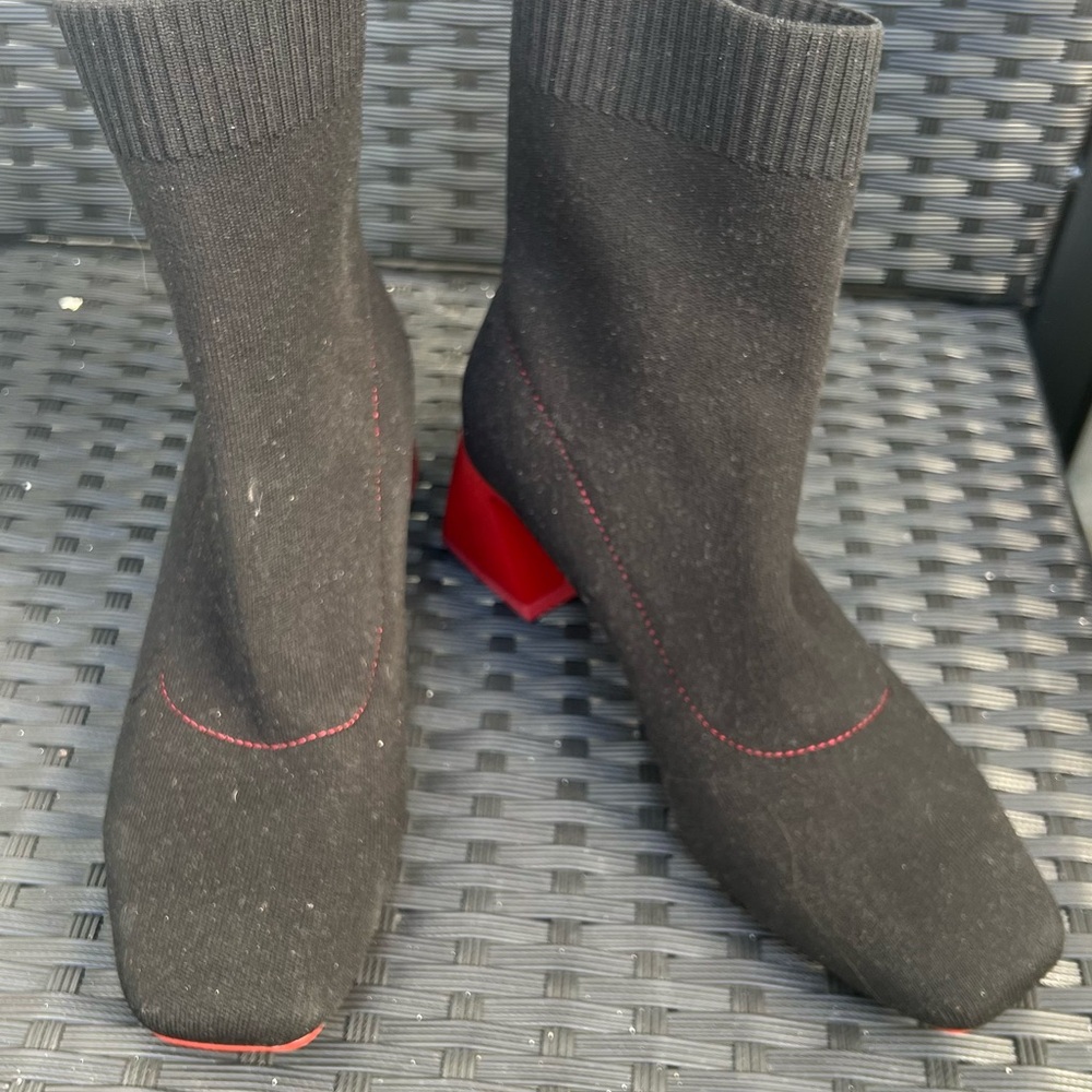 Stylish Black and Red Ankle Boots